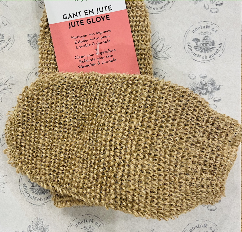 Jute exfoliating glove