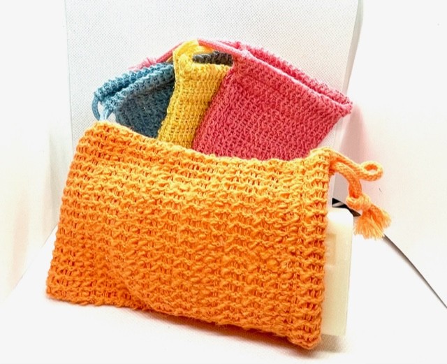 Sachet à Savon exfoliant en sisal Orange