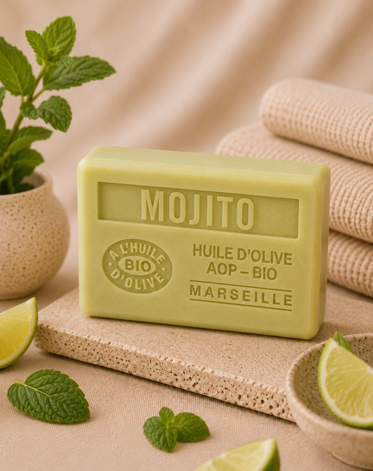 Savon à l'huile d'Olive Bio parfumé au Mojito 125g