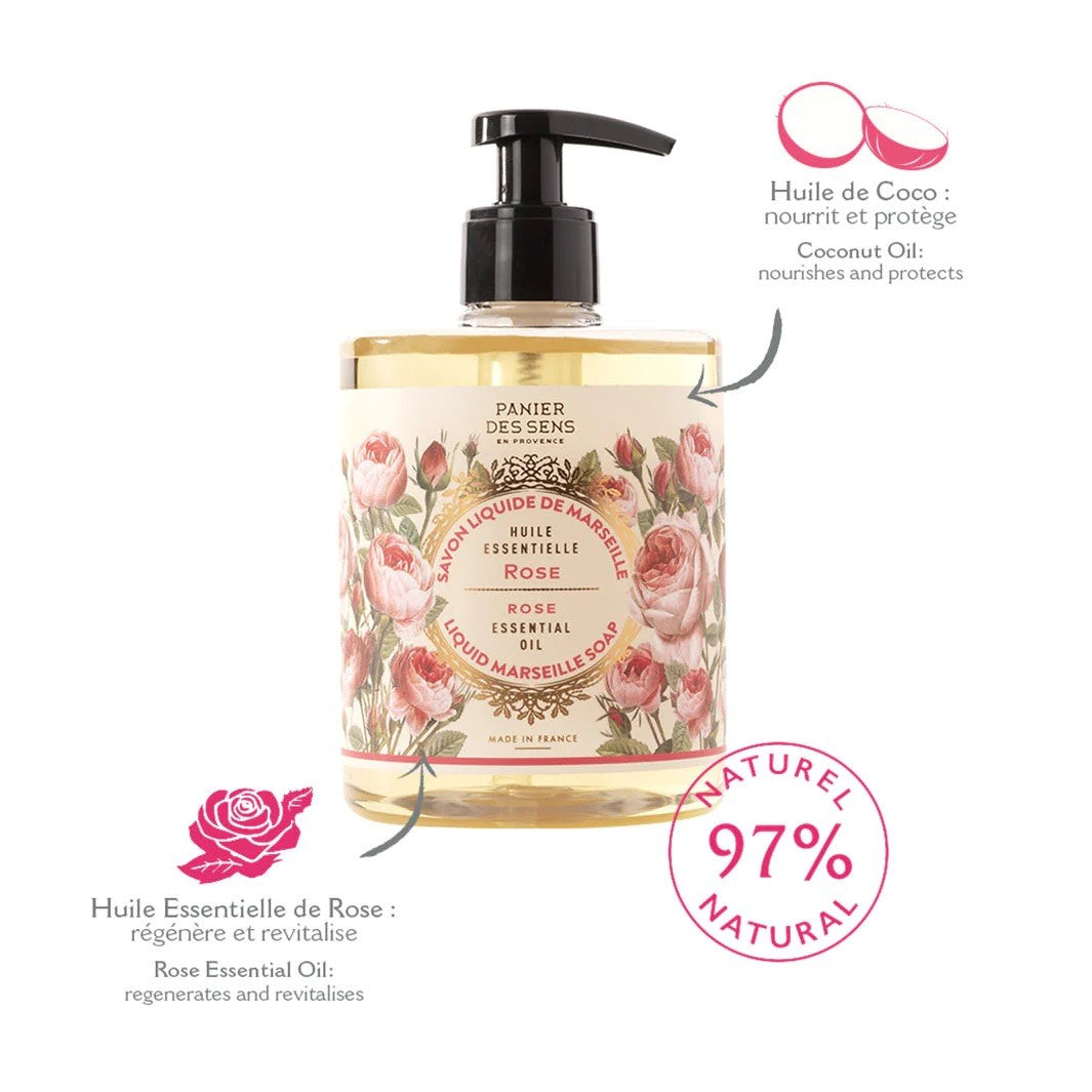 Savon liquide de Marseille - Rose Envoûtante 500ML