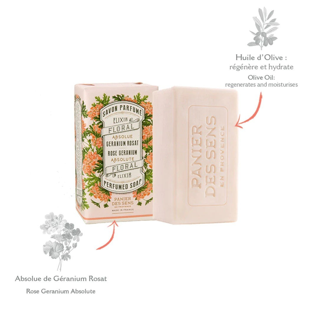 Solid perfumed soap - Rose Geranium 150g