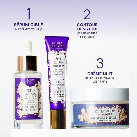Anti-aging night routine - Serum + Eye contour care + Night cream