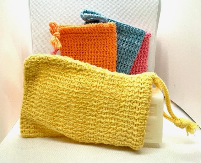 Sachet à Savon exfoliant en sisal Jaune
