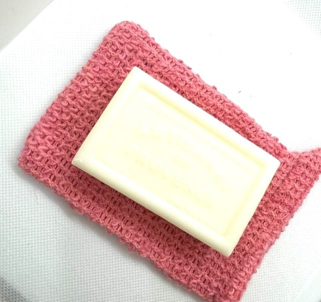 Sachet à Savon exfoliant en sisal Rose