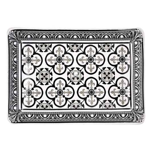 Porte Savon en Céramique Fleur de Lys Noires