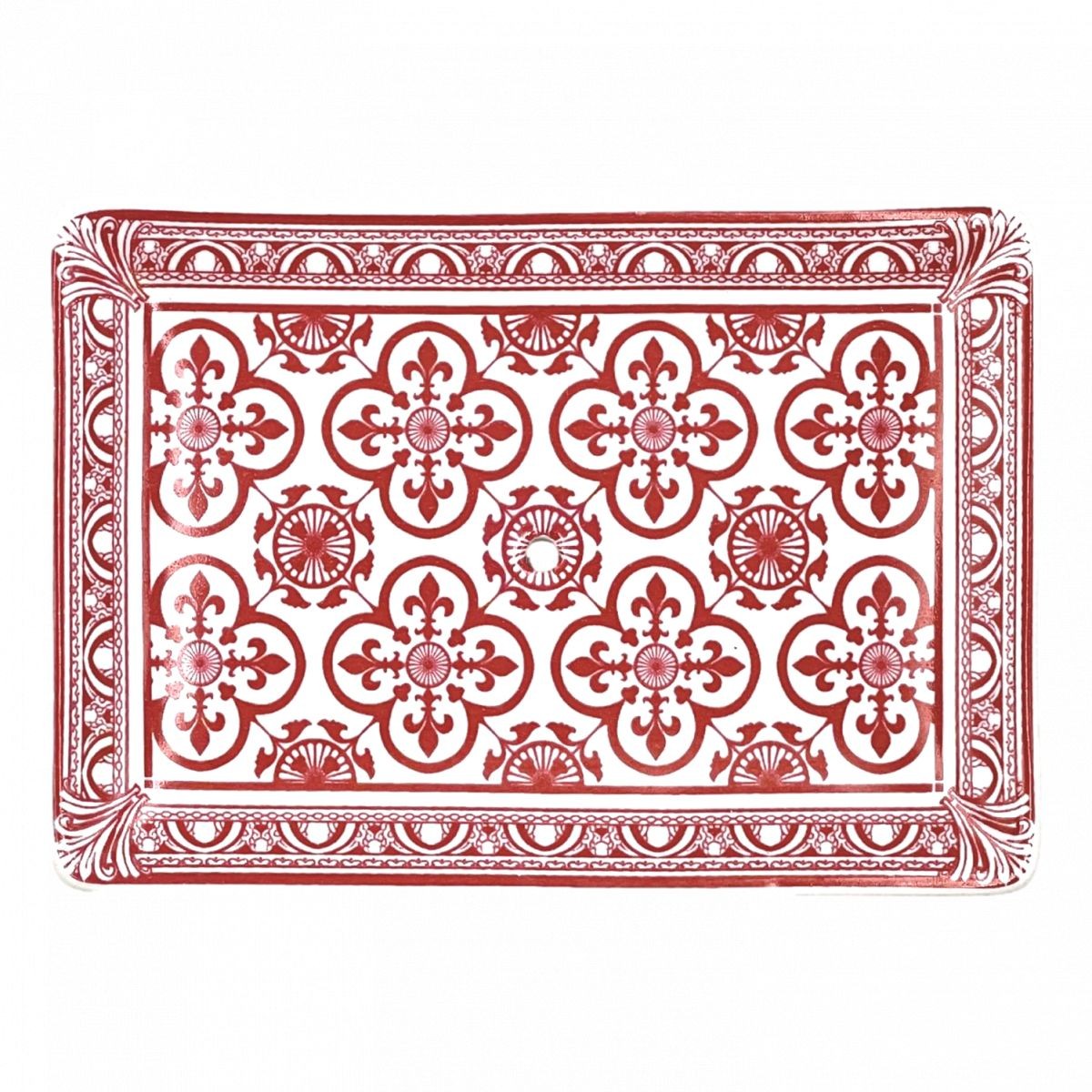 Red Fleur-de-Lys Ceramic Soap Dish