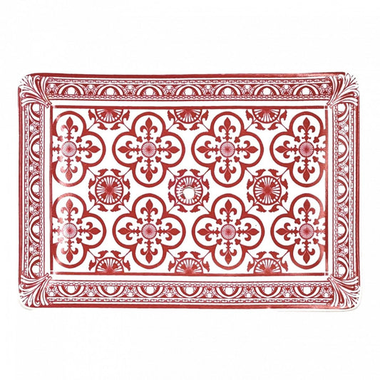 Porte Savon en Céramique Fleurs de Lys Rouges