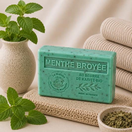 Savon Parfumé Exfoliant à la Menthe Broyée 125g