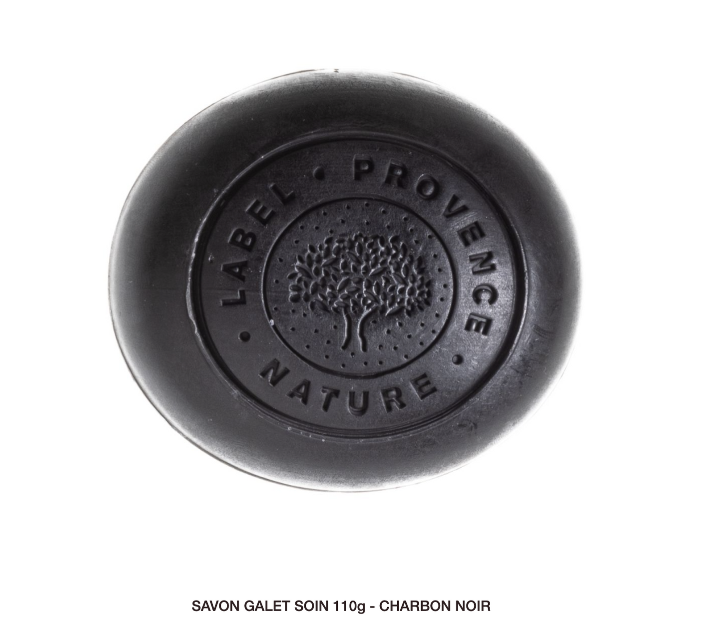 Galet de savon lait d'ânesse 110g au Charbon noir
