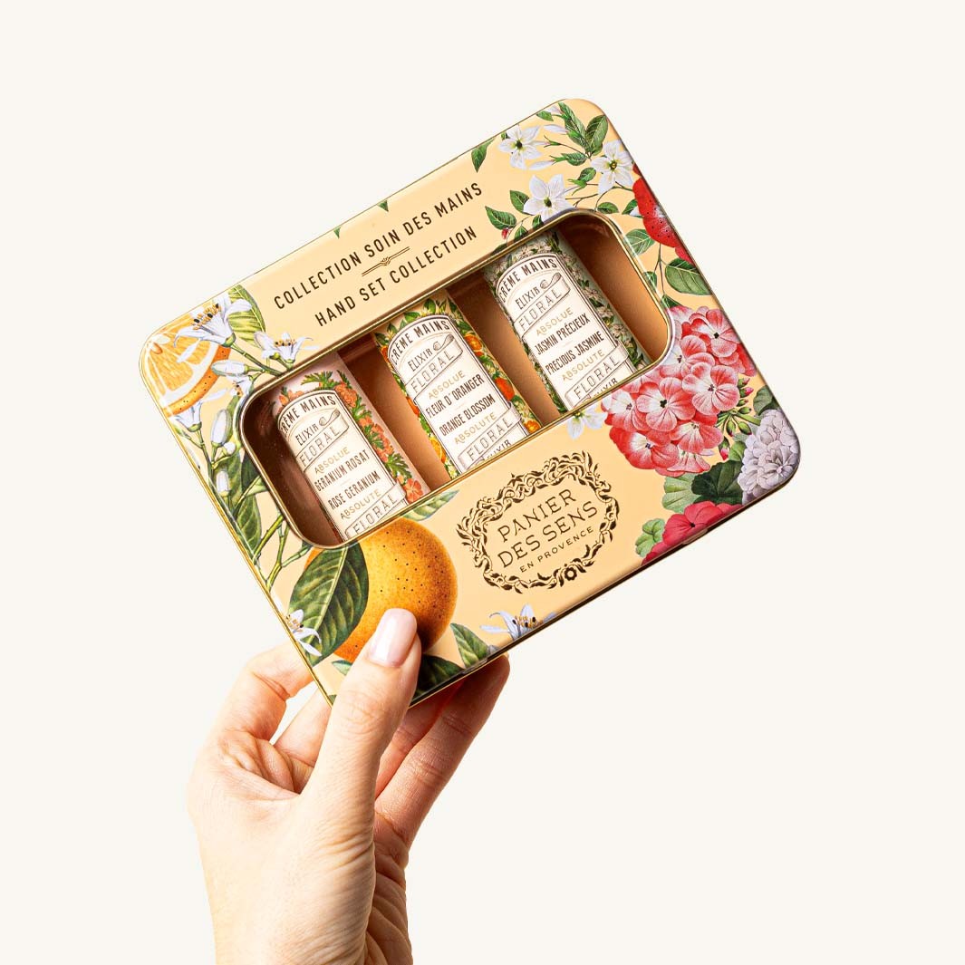Coffret 3 crèmes mains aux absolues de parfum - Fleur d’Oranger, Géranium et Jasmin (3x30ML)