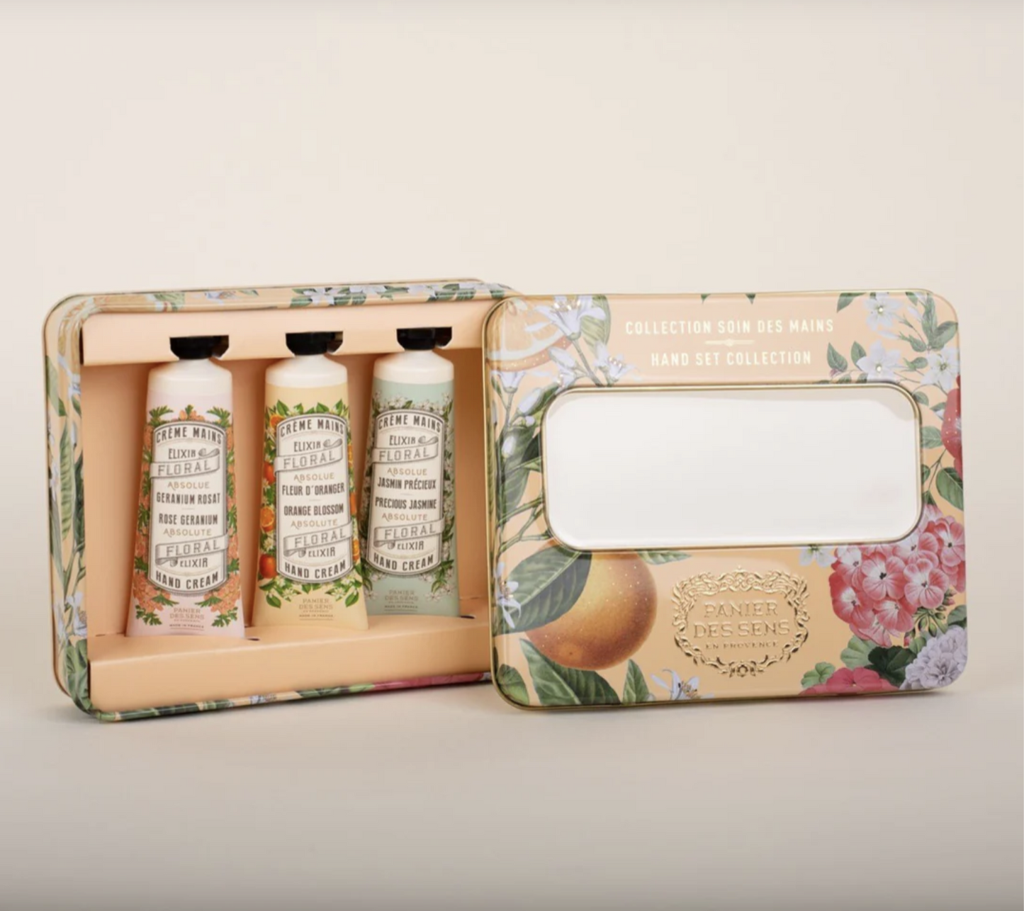 Coffret 3 crèmes mains aux absolues de parfum - Fleur d’Oranger, Géranium et Jasmin (3x30ML)