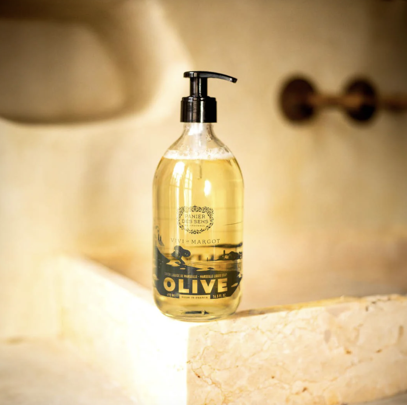 Liquid Marseille Soap in Glass Bottle – Olive 500ml