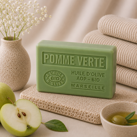 Savon à l'huile d'olive Bio parfumé à la Pomme Verte 125g