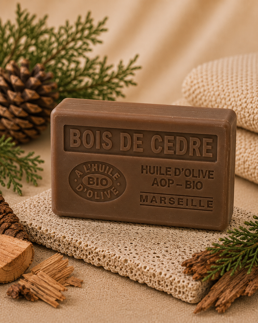 Savon à l'huile d'Olive Bio parfumé au Bois de Cèdre 125g
