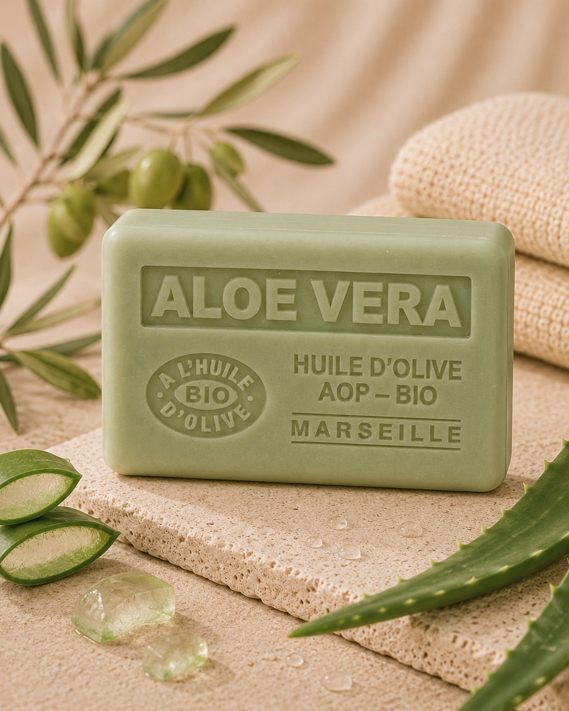Organic Olive Oil Soap with Aloe Vera Fragrance 125g