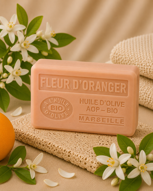 Organic Olive Oil Soap scented with Orange Blossom 125g