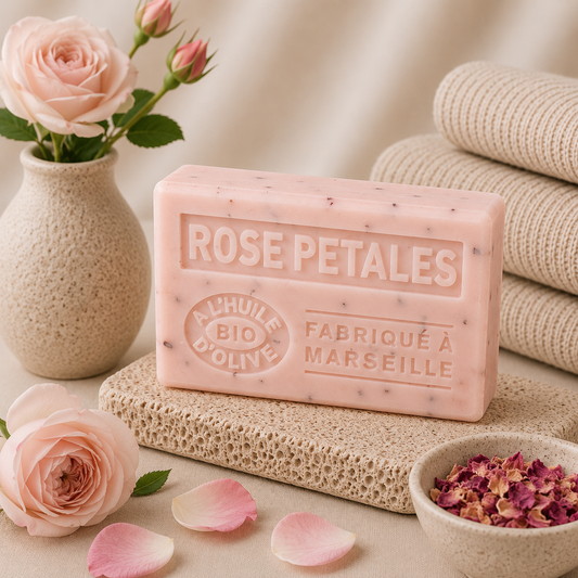 Savon à l'huile d'olive Bio parfumé aux Pétales de Rose 125g