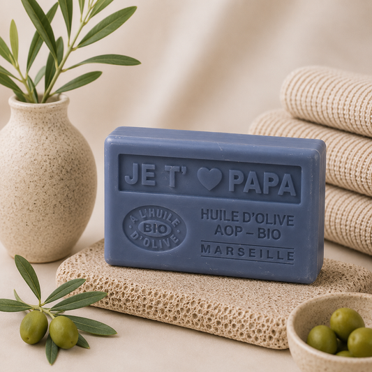 Savon à l'huile d'olive Bio parfumé JE T'❤️ PAPA 125g