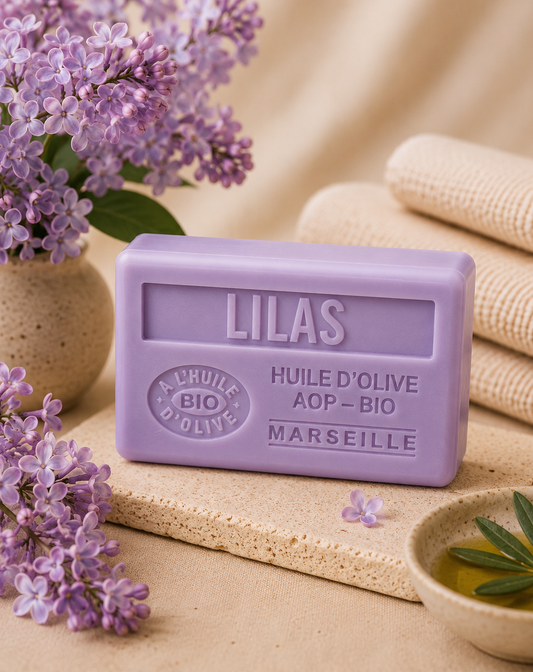 Savon à l'huile d'olive Bio parfumé au Lilas 125g