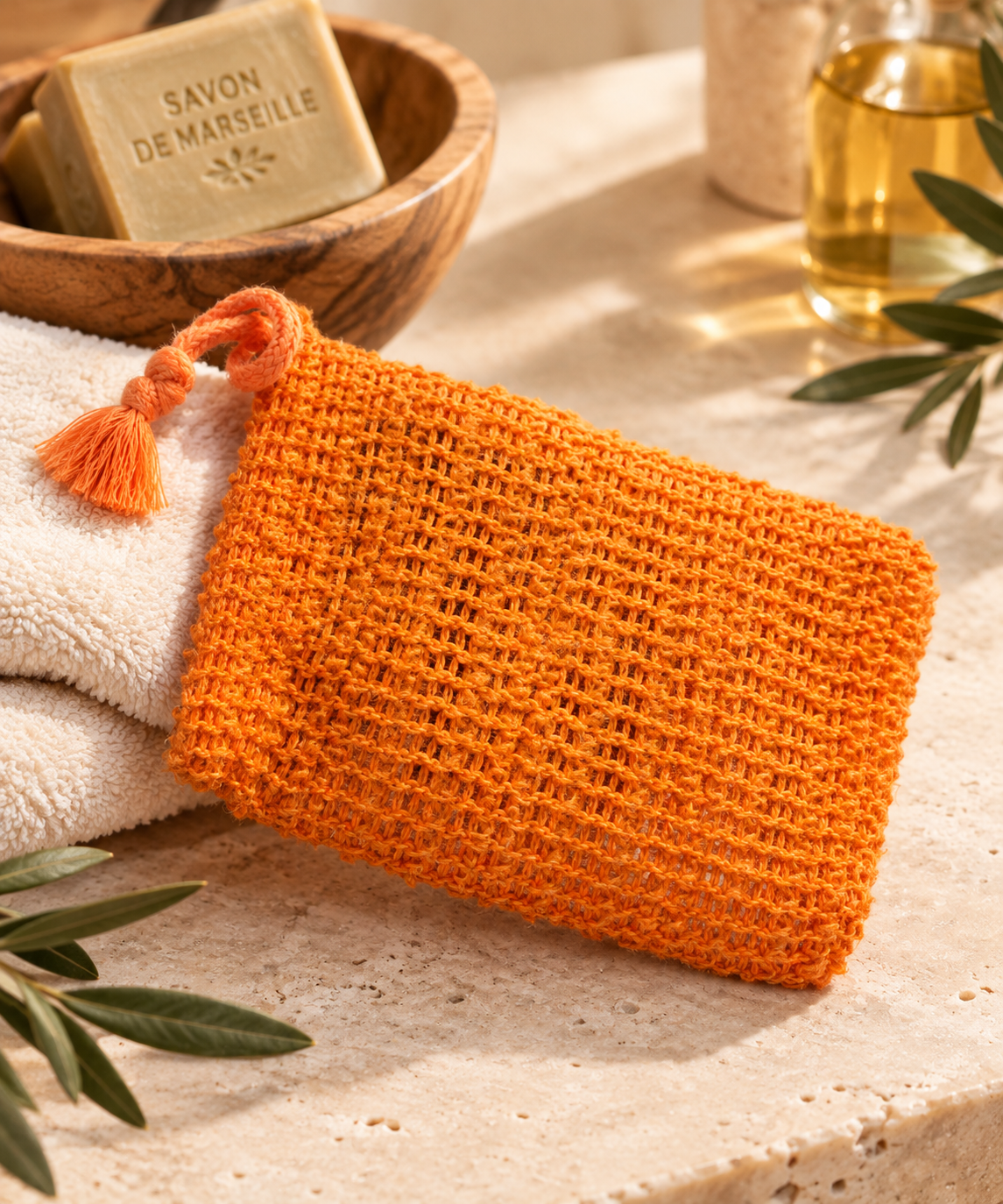 Orange Sisal Exfoliating Soap Bag