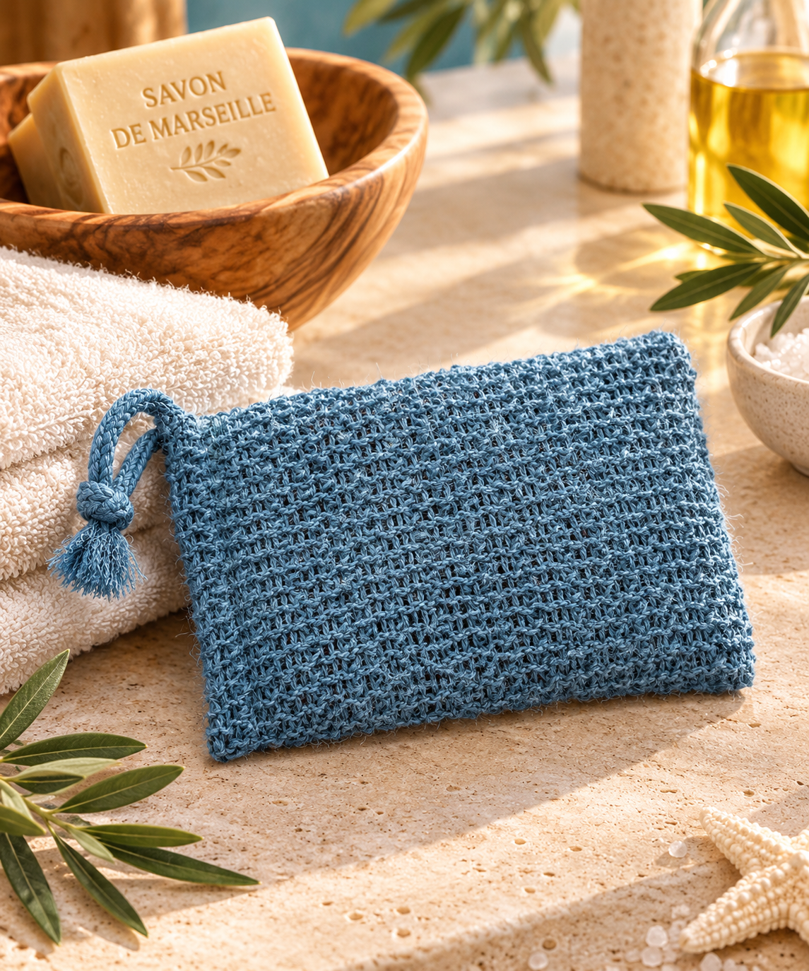 Blue Sisal Exfoliating Soap Pouch