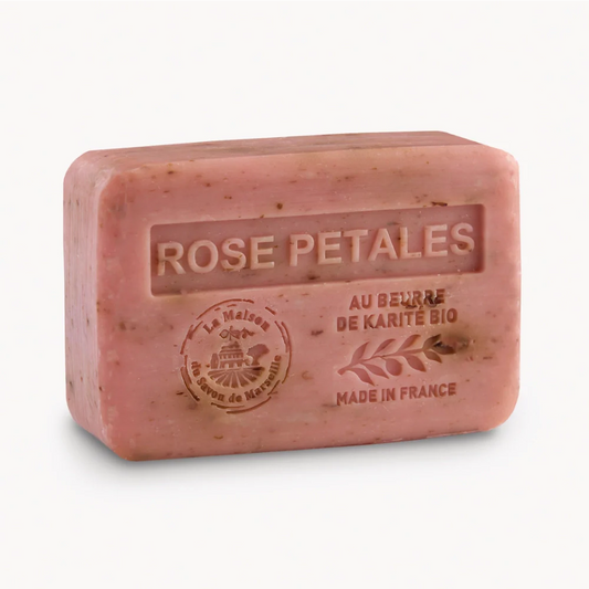 Savon solide parfumé à la Rose – Au beurre de karité bio 250g