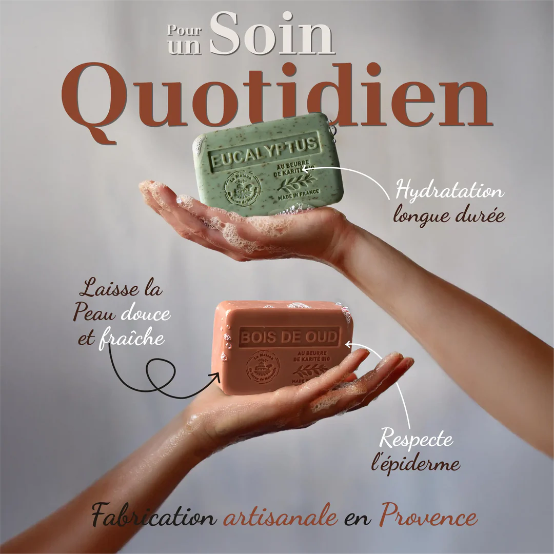 Savon solide parfumé à l'eucalyptus – Au beurre de karité bio 250g
