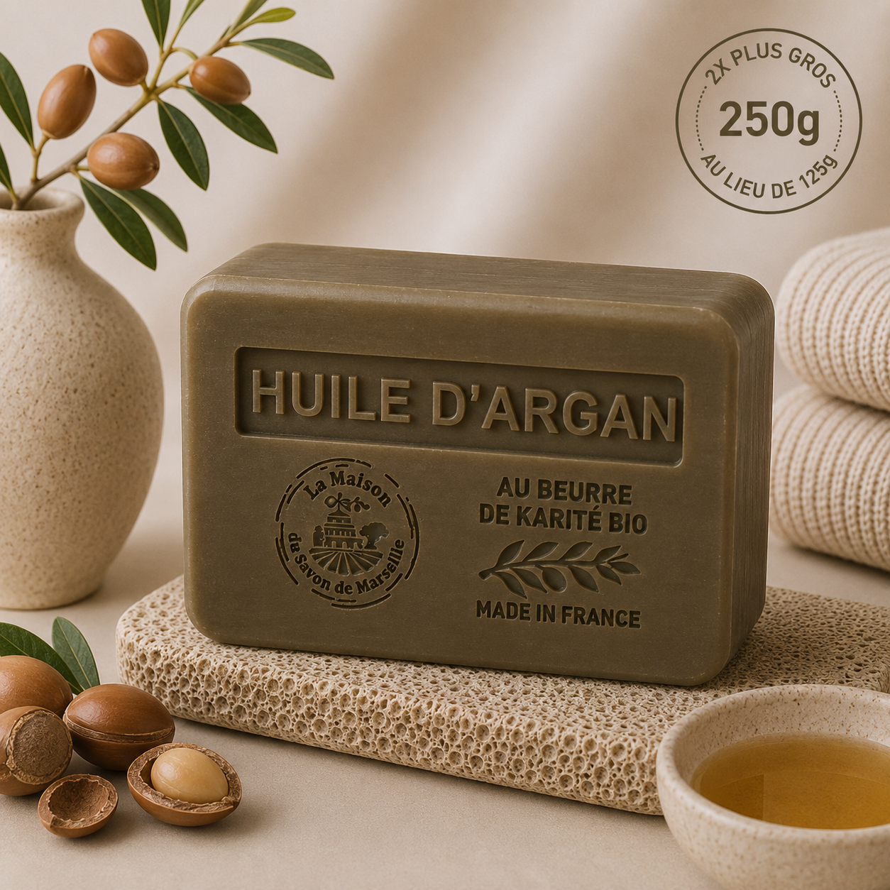Rose-scented bar soap – With organic shea butter 250g