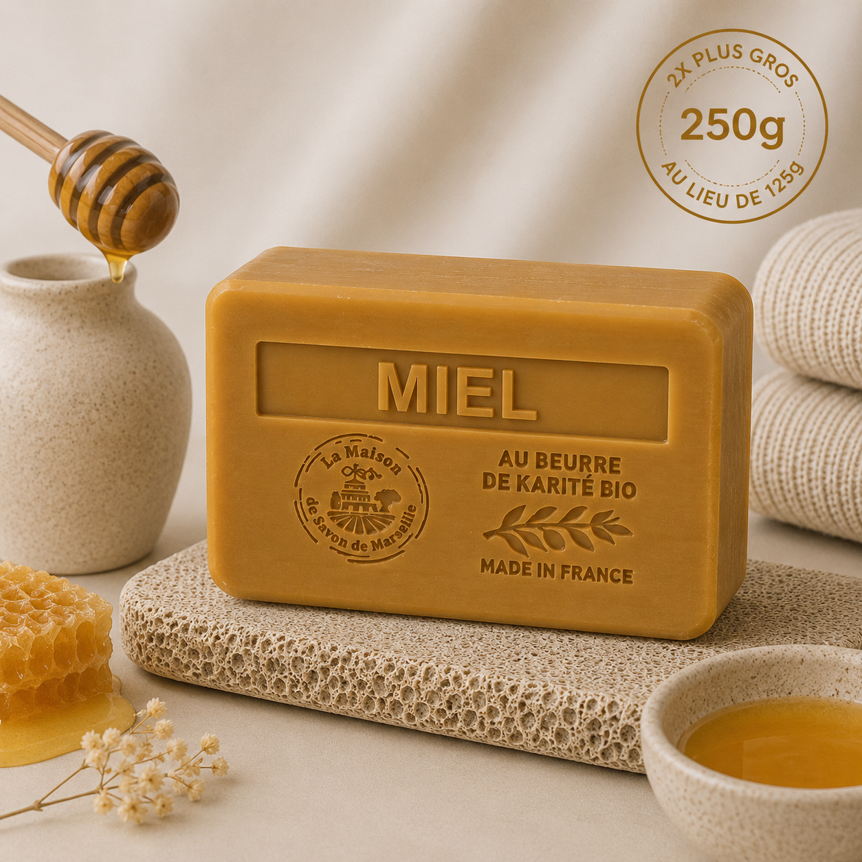 Rose-scented bar soap – With organic shea butter 250g