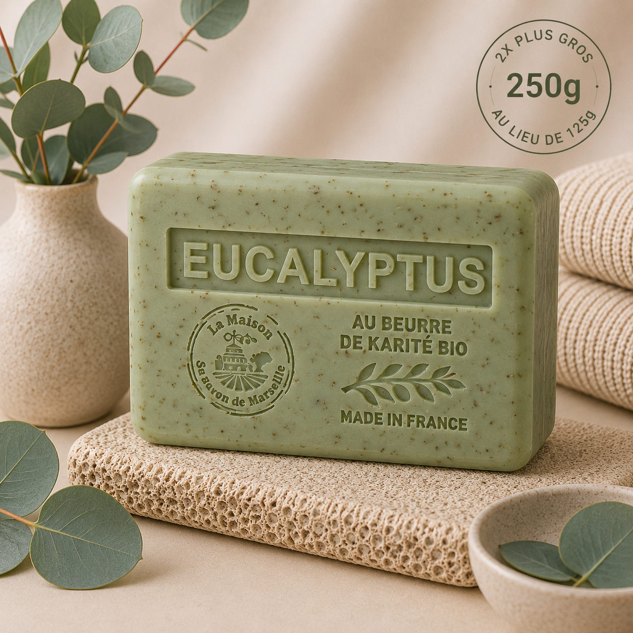 Rose-scented bar soap – With organic shea butter 250g