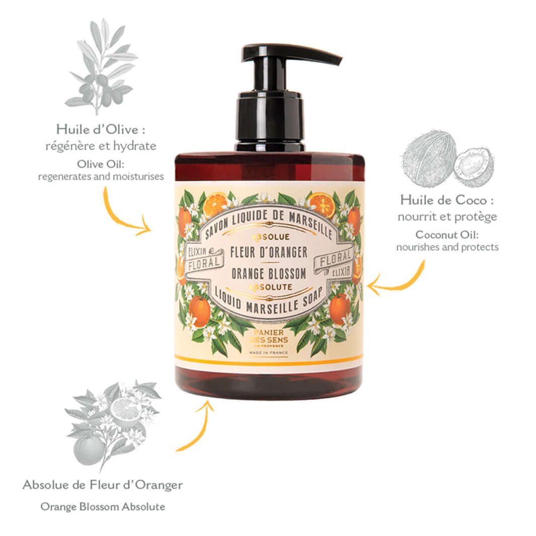 Savon liquide de Marseille - Fleur d'Oranger 500ml